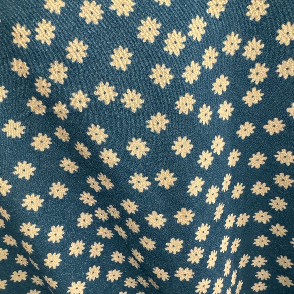 1x Blue Maxi dress short sleeves with white flowers - Picture 2 of 4